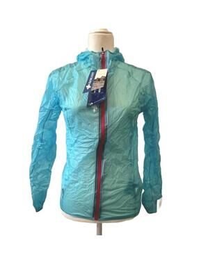 New Women's Raidlight Ultralight MP+ Blue Waterproof Breathable Jacket with Hood